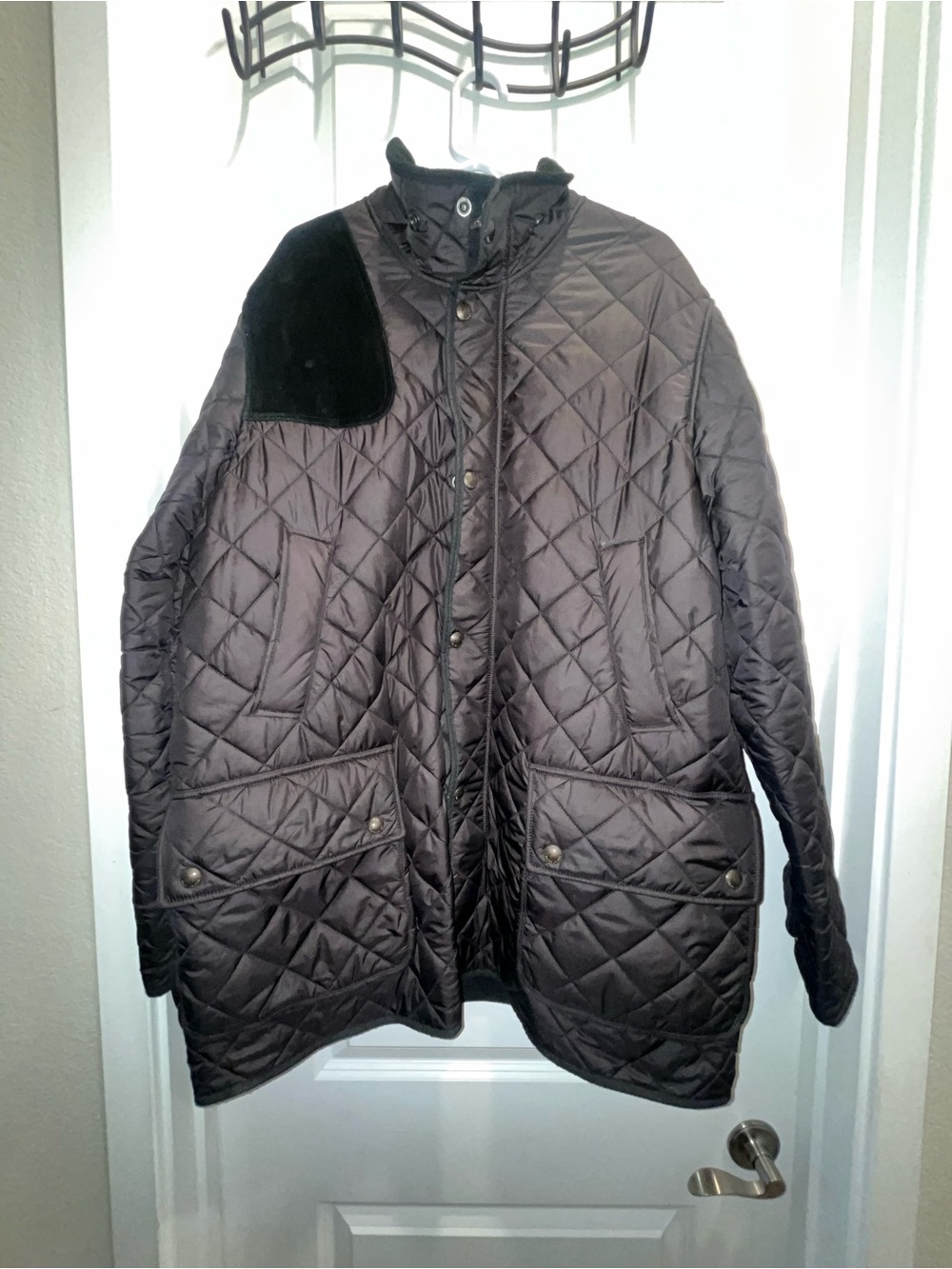 Polo Ralph Lauren vintage diamond -quilted hunting/shooting field jacket black